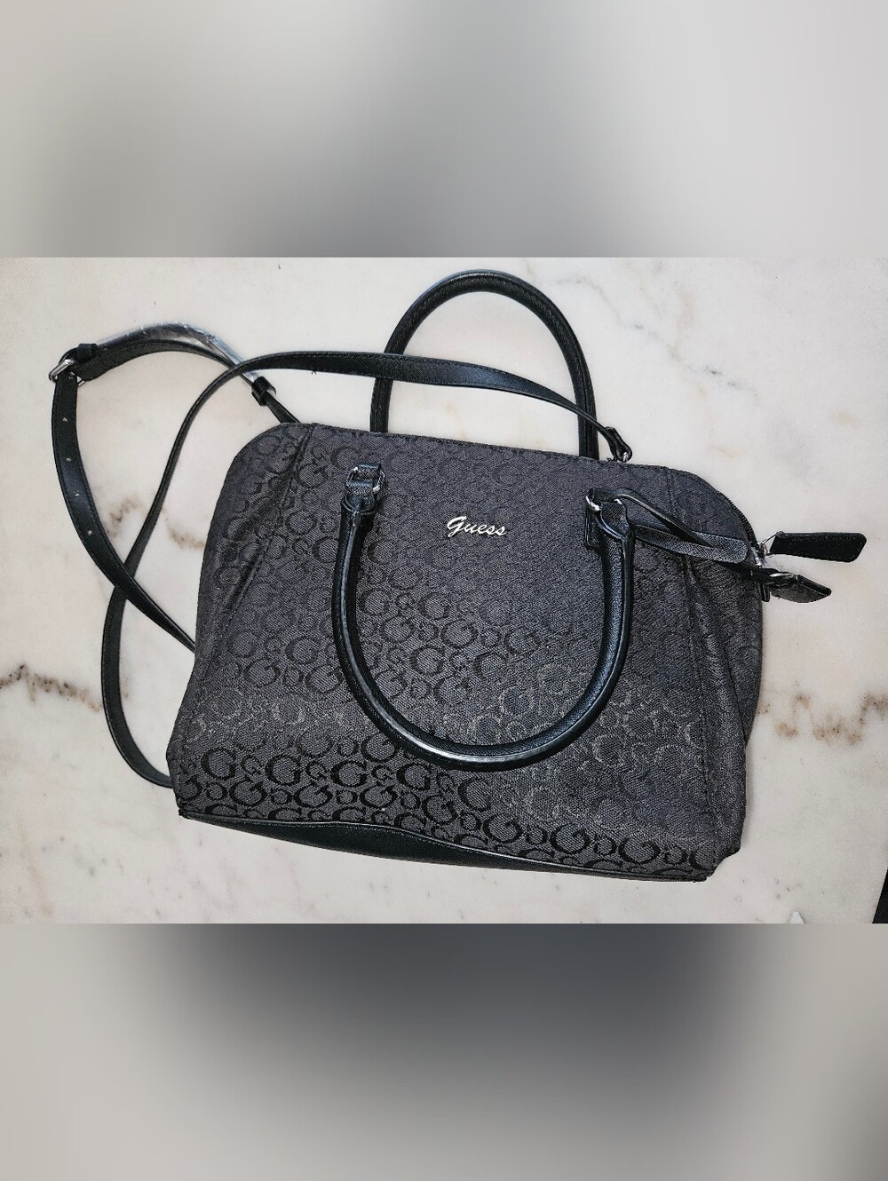 Guess Black Signature Logo Satchel